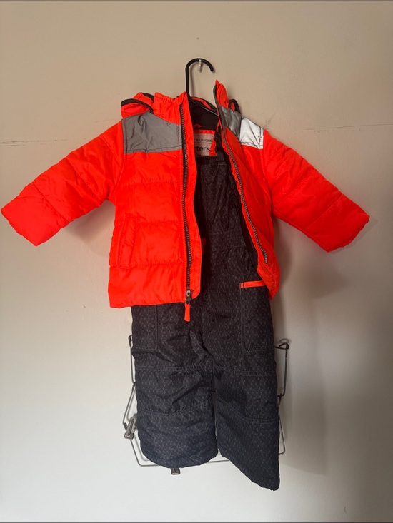 Carter's Other - Carter's Bright Red and Gray Kids Winter Jacket & Snow Bib Set